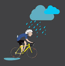 Atenção! Sob chuva, cuidado ao dirigir ou pedalar